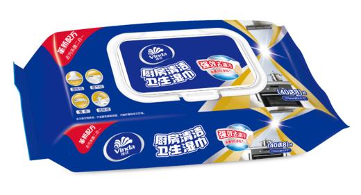 维达厨房清洁湿巾（40+8）片5包共240片VW4002 商品图1