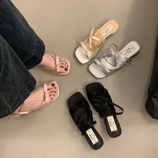 【YW】无忧购法式温柔蝴蝶结细带百搭配裙子罗马小凉鞋998（截单后7天发货) 商品图2