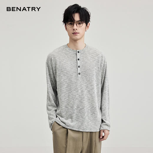 贝纳川春季竹节麻长袖针织衫ECF116001 商品图3