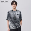 贝纳川微肌理提花条纹针织短袖T恤ECF214011 商品缩略图0