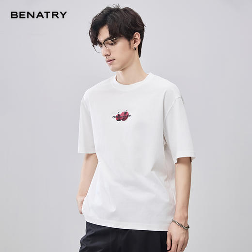 贝纳川夏季圆领印花短袖T恤ECF214124 商品图1