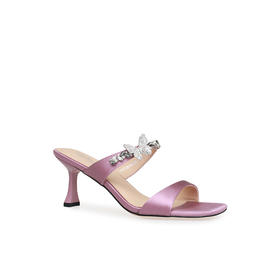 豪麟名鞋奥莱迪嘉女鞋凉拖真丝布DJHJA51WL028紫色  原价1660元