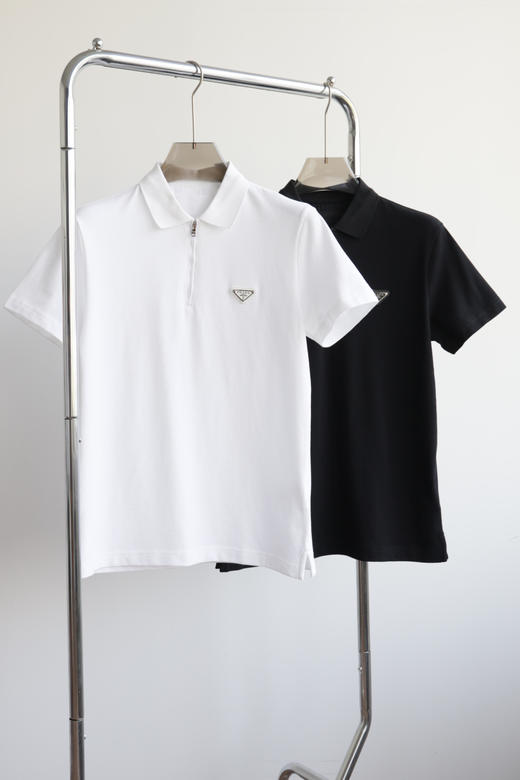 P.R.D 纯棉珠地 半拉链翻领短袖T恤 tx468 商品图0