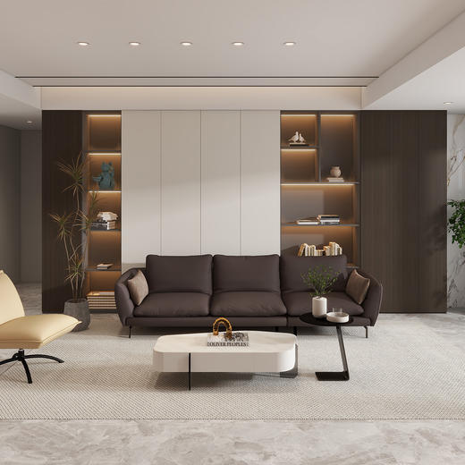 顾家家居整装 意式极简 皮艺沙发 KZ.1076挪威 商品图2