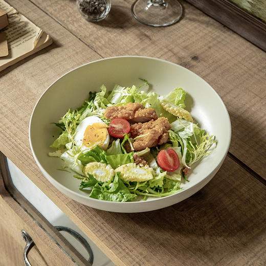 【出口陶瓷纯色餐具】简约个性纯色深盘家用特色陶瓷菜碗高颜值北欧小众沙拉盘跨境出口 商品图1