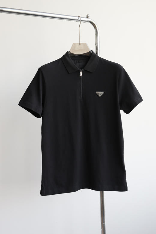 P.R.D 纯棉珠地 半拉链翻领短袖T恤 tx468 商品图6