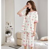 自然醒花期睡衣女夏天甜美短袖七分裤套装夏季女士外穿新款针织棉家居服QH 商品缩略图9