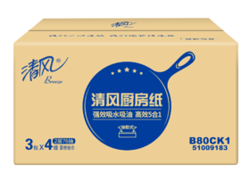 清风2层76张厨房取式纸巾B80CK1 *4提