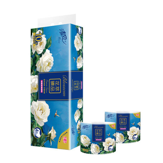 清风牌花萃卷纸4层200克10卷（新老包装随机发） 商品图0