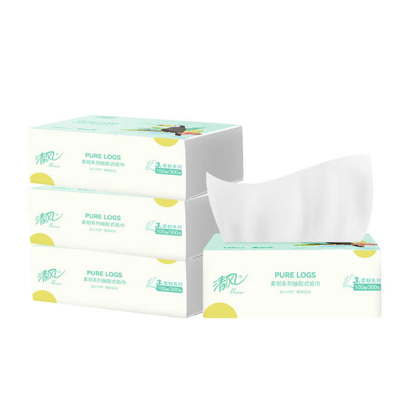 清风柔韧系列亲肤抽纸