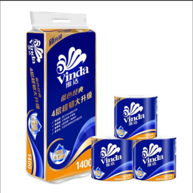 维达(Vinda) 卷纸 蓝色经典4层140g卫生纸巾*10卷