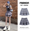 【YW】无忧购韩系撞色格纹高腰A字显瘦百搭防走光蓬蓬蛋糕短裙H-1784（截单后7天发货) 商品缩略图0