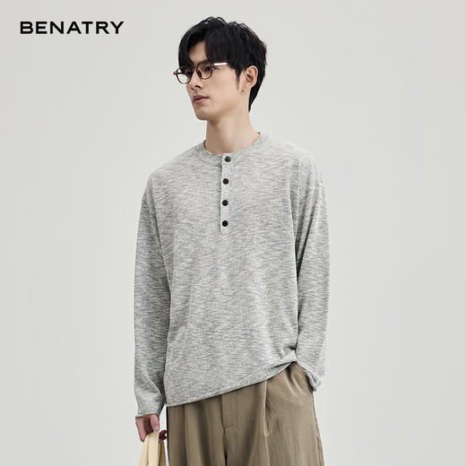 贝纳川春季竹节麻长袖针织衫ECF116001 商品图2