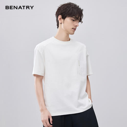 贝纳川夏季圆领拼接短袖T恤 ECF214013 商品图0