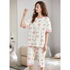 自然醒花期睡衣女夏天甜美短袖七分裤套装夏季女士外穿新款针织棉家居服QH 商品缩略图8