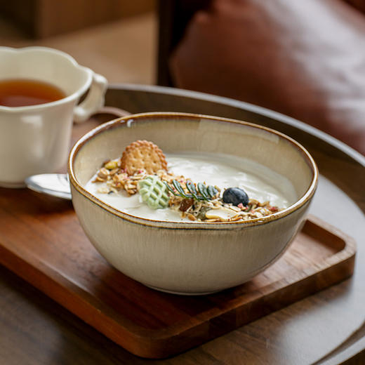 【出口不规则陶瓷碗】芸黄系列怀旧不规则陶瓷菜碗特色盘子日式面碗窑变餐具跨境出口 商品图1