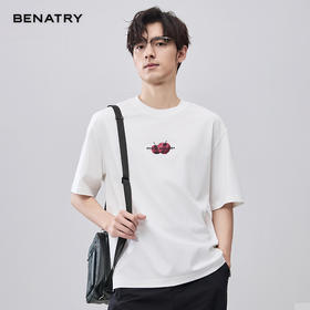 贝纳川夏季圆领印花短袖T恤ECF214124
