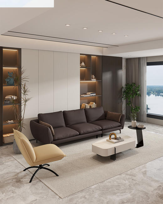 顾家家居整装 意式极简 皮艺沙发 KZ.1076挪威 商品图1