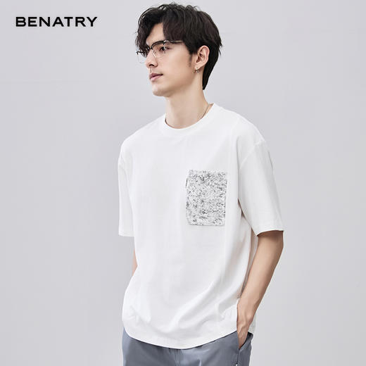 贝纳川夏季拼接圆领短袖T恤ECF214009 商品图5