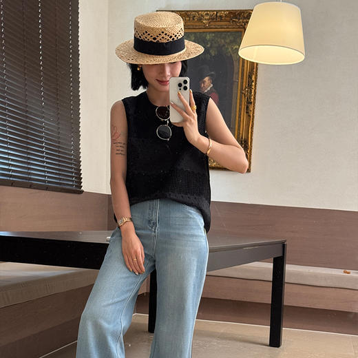 【预售7天】良木里真丝拼接背心（3689） 商品图2