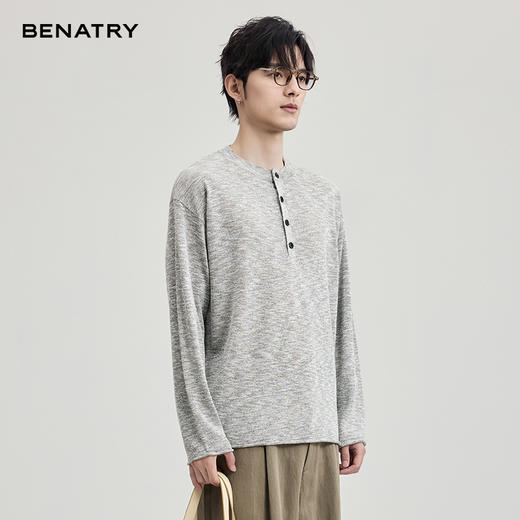 贝纳川春季竹节麻长袖针织衫ECF116001 商品图1