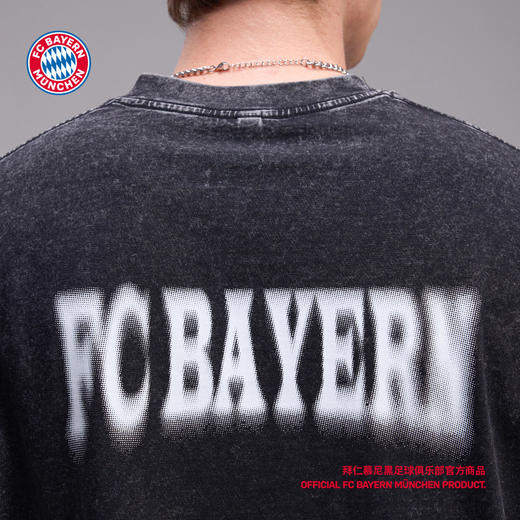 【官方正版】拜仁足球俱乐部丨深灰字母短袖潮流夏季落肩T恤 商品图4