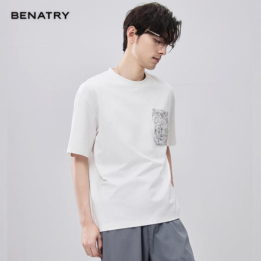 贝纳川夏季拼接圆领短袖T恤ECF214009 商品图6