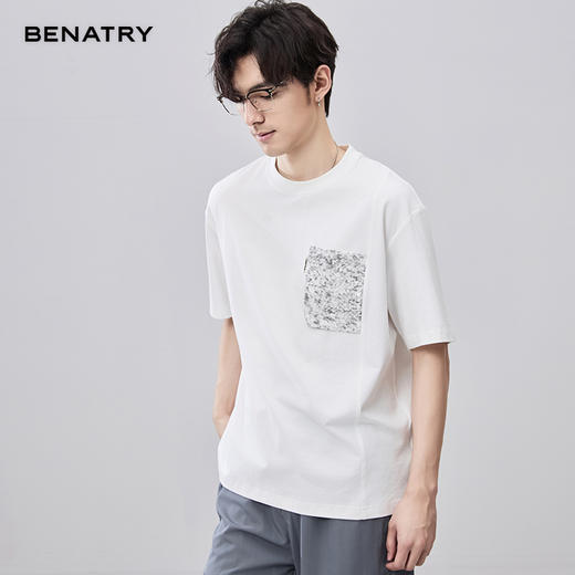 贝纳川夏季拼接圆领短袖T恤ECF214009 商品图7