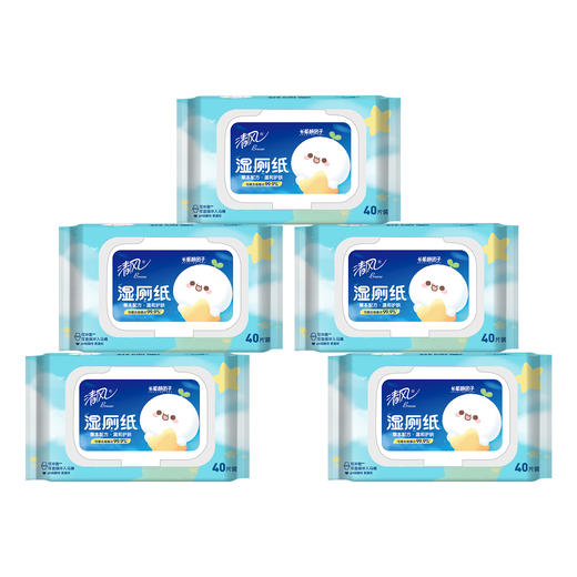 清风草本40片湿厕纸BWB40W2*5包（新老包装随机发） 商品图6