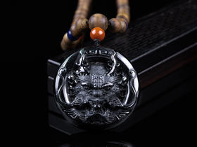 XY0227沉香+翡翠墨翠龙头挂件