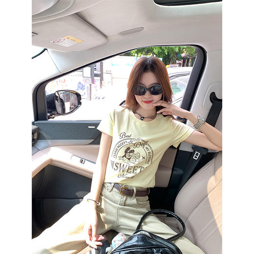 <曾小咸推荐>趣味印花修身短款短袖T恤 日常99.99/件 立减60 秒杀39.99/件！！ 商品图1