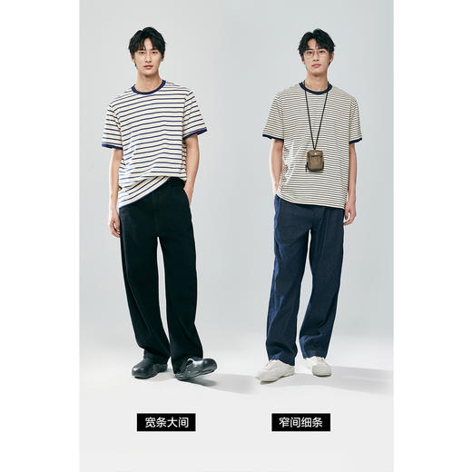 棉仓363801031-微宽松圆领条纹短袖T 商品图4