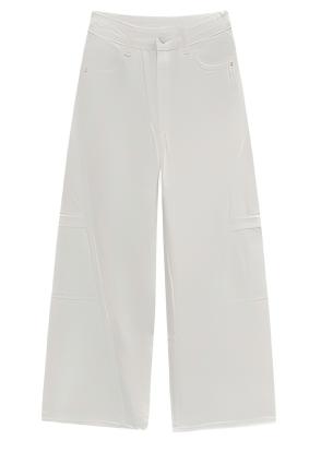 白色工装牛仔裤 商品图0