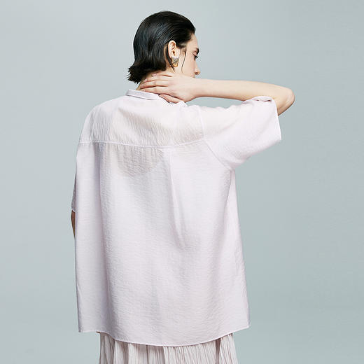 棉仓363604002-初棉微皱醋酸天丝飘带衬衫 商品图2