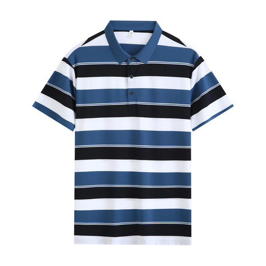 夏季男士短袖T恤高档条纹锦氨翻领polo衫  HLS-W2822012 商品图3