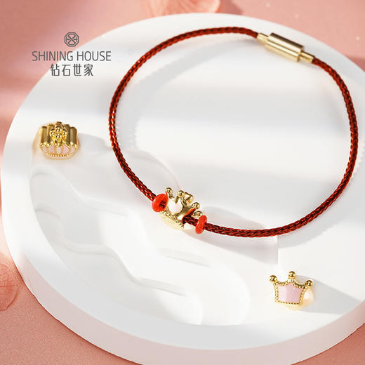 【定价黄金】【限时8折】【现货】萌出色系列小金冠彩金5款可选 3D黄金硬金珐琅工艺（送手绳）（约0.33克±0.1克） 商品图2