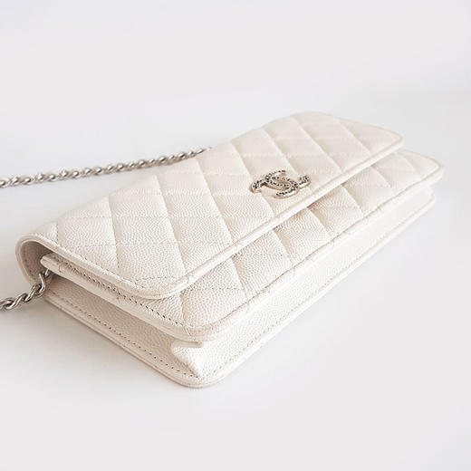 【95新】CHANEL香奈儿24P白色荔枝镂空双C长款woc链条包单肩包女士现售价：19000！270425AI12 商品图6