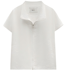 工装风棉麻短袖拉链开衫