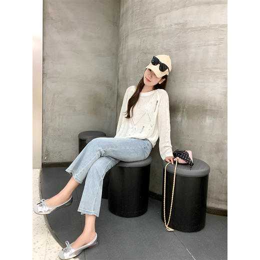 <曾小咸推荐>4.7现货秒杀 ！微信超特价！慵懒风长袖针织罩T恤 日常119.99 立减60 秒杀59.99！！ 商品图2