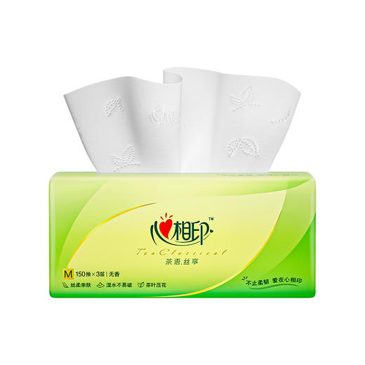 DT32150（箱装）心相印茶语丝享系列150抽三层塑装纸面巾6包*4提 商品图2