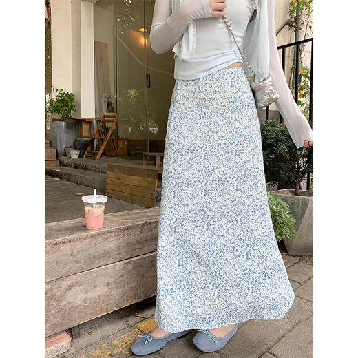 <曾小咸推荐>韩版温柔甜美鱼尾碎花半裙少女感 商品图0