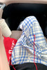 <曾小咸推荐>休闲蓝色格子高腰宽松休闲裤 商品缩略图5