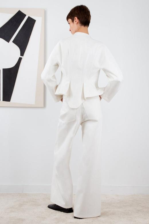 Ashlyn  白色Riley阔腿牛仔裤 商品图2