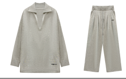 针织亚麻宽松套装