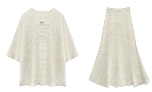 宽松钩花针织套装 商品图0