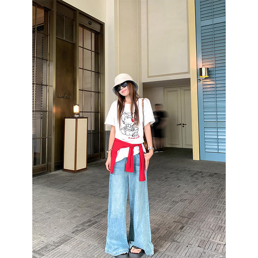 【129元任选2件】现货秒杀！卡通猫猫印花短袖T 商品图3