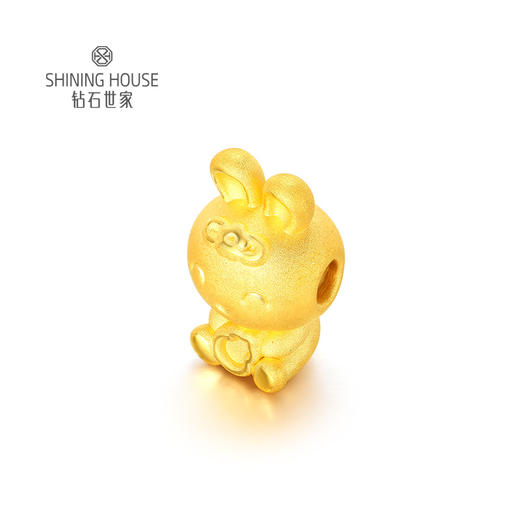 【定价黄金】【限时8折】【现货】钻石世家  兔Shining黄金系列·3D硬金葫芦兔兔年黄金吊坠  3D硬金（约 1.1克） 商品图1