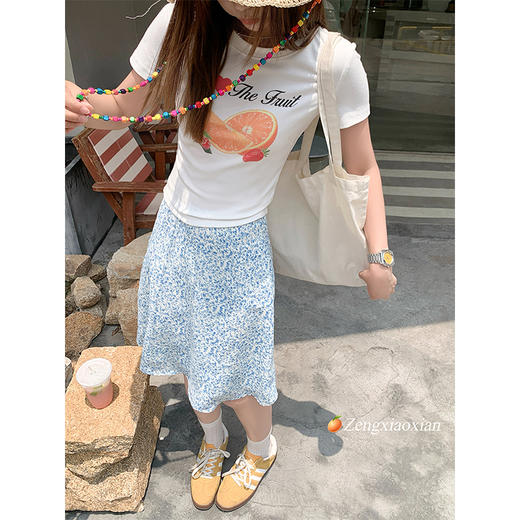 <曾小咸推荐>韩版温柔甜美鱼尾碎花半裙少女感 商品图4