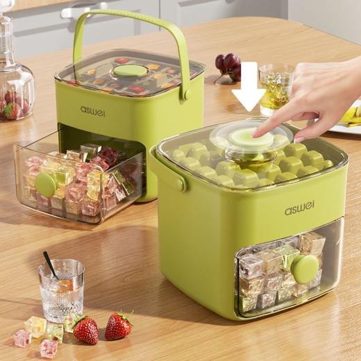 「夏日冰爽神器❄️48格一按脱冰，轻松制冷🔥让你的饮品瞬间满分！」冰块模具 食品级制冰盒 冻神器大容量冰箱储冰储存家用按压冰格 商品图3