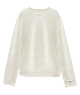 鼓边圆领卷边套头衫